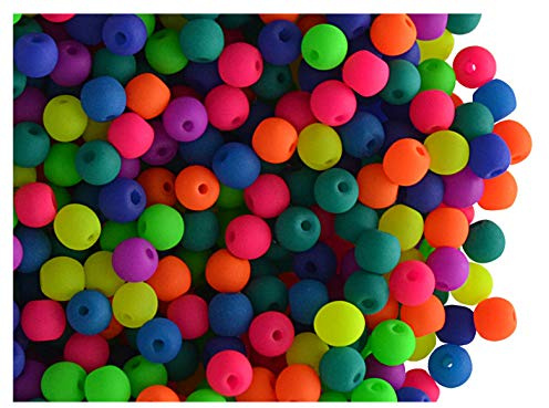 600 Stück Tschechische Glasperlen Rund Gepresst, 3 mm, Estrela NEON (UV aktiv), Mega Mix
