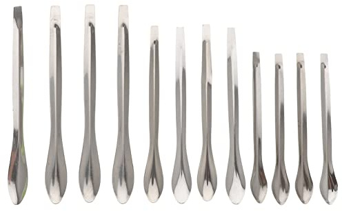 ULTECHNOVO Stainless Steel Measuring Scoop Sampling Measuring Spoon for Laboratory Experimental Scoop Lab Equipment Spoon for Chemistry University Classroom Research Institute 12 Pcs