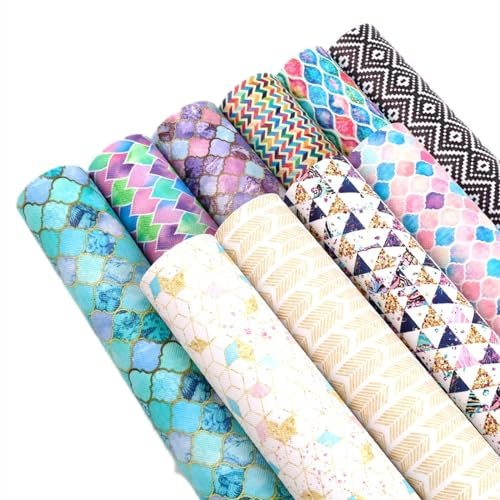 Synthetisches Leder Kunstleder-Blattstoff-Set, 20 x 33 cm, for Bucheinband, Schleifen, DIY, handgefertigtes Material (Color : 1081741001)