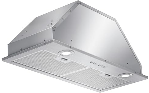 ONEEON 24 Range Hood Insert, 500CFM Stainless Steel Built-in Kitchen Vent, 4-Speed Exhaust Fan, Dishwasher-Safe Baffle Filters, LED Lights & 3-Min Delayed Shutdown.