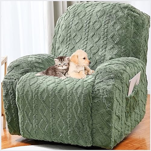 NNSMUN Sesselschoner Sesselauflage, Sesselüberzug mit Taschen, Sesselschoner für Fernsehsessel, rutschfeste Schonbezüge für Sofa, Stuhl, Armlehnen (Grün,2 Sitzer | 6 STÜCK)