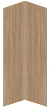 Vente-unique - Lot de 2 panneaux muraux de douche effet bois en aluminium avec profilés - 2 x L90 x H210 cm ENEKO