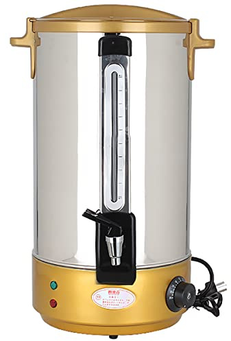 ANSNOW Dispensador de Caldera de Agua Caliente, Caldera de Té con Medidor de Agua, Urna de Cateeléctrica Ajustable, para Elaboración de Cerveza/Buffet/Comercial/Oro/15L