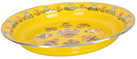 ABOOFAN Plato Esmaltado Vintage Resistente Al Calor Decoración Para Frutas y Almacenamiento Hogar y Restaurante