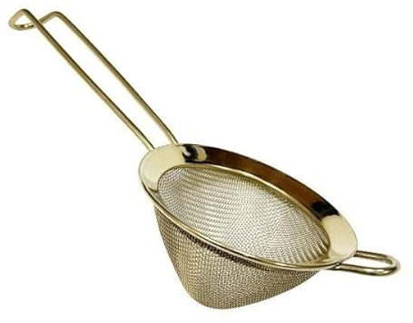 We Can Source It Ltd - Gold Plated Stainless Steel Fine Mesh Strainer with Conical Design for Precise Cocktail Mixing – Ideal for Bartenders, Home Bars & Kitchens – Lightweight & Easy to Store