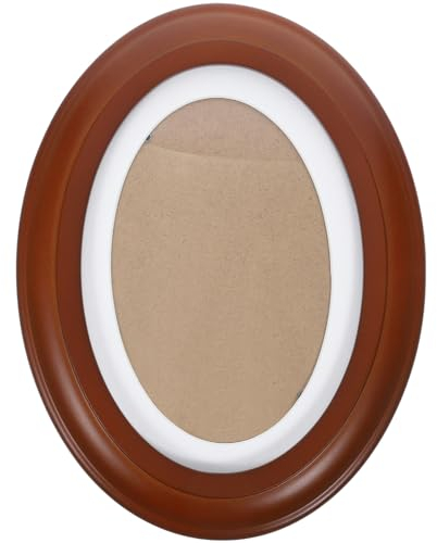 HOLIDYOYO Cornice portafoto ovale in legno da appendere alla parete, cornice decorativa per l'ufficio di casa, 17 8 cm