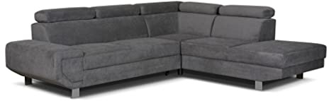 ARTIC Sofabed with Storage - Corner Sofa Bed - Grey - Right & Left Arm (Right Hand Corner)