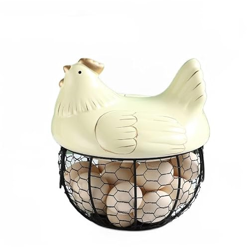 LUZBOSE Eierregal aus Keramikdraht, Eier-Aufbewahrungskorb, Schreibtisch-Snack-Aufbewahrungsregal, Eierregal, Eierkorb (schwarzes Netz, Beige)