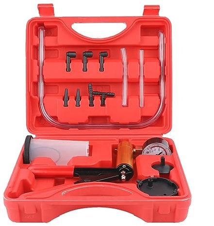 BINGNU Vakuumpumpe, Luftvakuumpumpe, Auto Manuelle Vakuumpumpe Entlüften Bremsflüssigkeit Bleeder Werkzeuge Vakuum Pistole Pumpe Tester Kit Druck Vakuum Gauge für Autoklimaanlagen, HVAC-Arbeiten