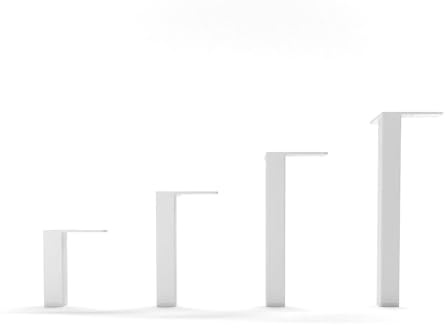 HEVVA 4er-Set Möbelfüße - Luzern - Quadratisch (Höhe 20 cm, Weiß) | Möbelbeine, Standfüße, Design-Möbelfüße, Sideboardfüße, Waschtischunterschrankfüße, Möbelerhöhung, Metallfüße für IKEA-Hacks
