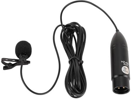 Annadue Microfono Lavalier XLR 48V con Alimentazione, Microfono Lavalier Esterno XLR Mono Omnidirezionale a 3 Pin per Riprese, Podcast, Streaming Live, Interviste o Registrazione