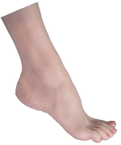SXTYFBB Lebensgroßes Mädchenfußmodell, realistischer Silikonfuß mit Knochendisplay, Schmuck, Sandalen, Schuhe, Socken, Kunstskizze (rechts)