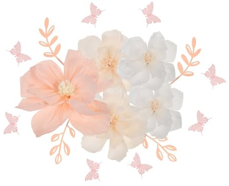PRETYZOOM 3 Sätze Blumen Aus Krepppapier Blumenwand Hintergrund Party DIY Papierblumen Für Zu Hause 3D-wandblumen Für Das Kinderzimmer Papierblumendekorationen Für Die Wand Rosa