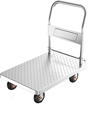 Faltbare bewegliche Handkarre mit 360 Grad drehbaren Rädern, zusammenklappbarer Schubwagen für Materialtransport, 73 x 48 cm, leicht und tragbar