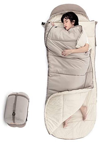 Leichter Rucksackschlafsack für Erwachsene, Extra breite Schlafsäcke for Erwachsene, erweiterbarer tragbarer Rucksack-Schlafsack mit Baumwollfutter, Outdoor-Camping-Wanderausrüstung