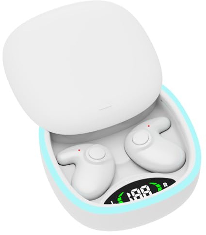 Xmenha Écouteurs de Sommeil Écouteurs Oreillette Invisible Sommeil Waterproof étanche Sport Confortable en Anti Bruit avec Micro & Réduction du Bruit Léger à Porter Contrôle d'appuyer de Toucher
