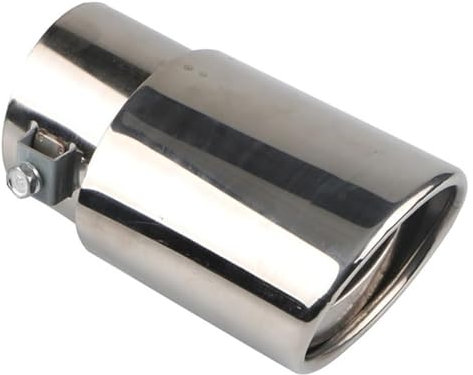 Auspuff Endrohr Auspuffblende 63 Mm Oval Für Auto Auspuffendrohr Aus Edelstahl Oval Endrohrblende(Silver Straight)