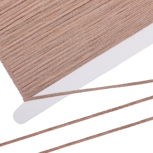 GORGECRAFT Bande Élastique Métallique Pailletée de 43 m 0.12cm de Large Fine Bande de Ruban pour Couture Artisanat Jupe Ceinture Confection de Vêtements Accessoires de Mercerie Rose d'or