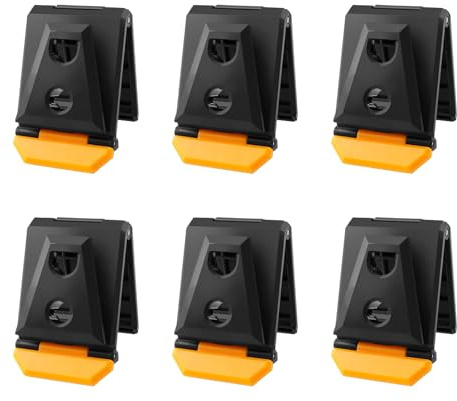 VAVPUP PRO Tool Clips 6-Pack - Heavy Duty ABS Multi-Mount Belt Clips with Wall Screw Holes,Quick-Release Drill/Nailer Holder for Impact Drivers,Construction Tools & Workshop Organizers (Black)