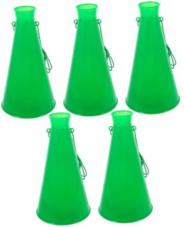 Kisangel Megáfonos De Ánimo Para Aficionados, 5 Piezas, Plástico Resistente, Color Verde, Megáfonos Para Animadoras, Adecuado Para Fiestas, Eventos Deportivos y Celebraciones Públicas