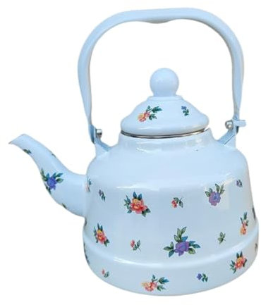 FytStycale Caldatura Da Tè a Smalto Floreale, Teiera Decorativa con Teiera D'acqua per Natale
