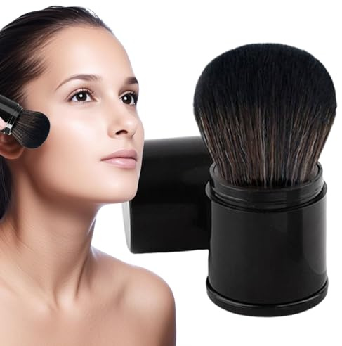 Brocha Para Polvos De Maquillaje Maquillaje Retráctil, Con Cerdas Y | Brocha Para Polvos Compactos Retráctil Difuminador De Maquillaje De Viaje Para Hombre Mujer Diario Oficina Exterior