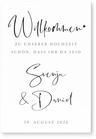 Willkommensschild Hochzeit personalisierte Leinwand als Hochzeitsschild | Personalisiert, Leinwand auf Keilrahmen, Herzlich Willkommen, Hochzeitsdeko, ohne Staffelei