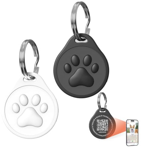 VPOUERY 2 Stück Hundezubehör,Mit QR-Code Hundetracker,Hundemarke mit Gravur,Anti-Verlust-Haustier-Marke,Intelligente Haustier-Hundemarke Personalisiert,Anti-Verlust-Typenschild Geeignet für Haustiere
