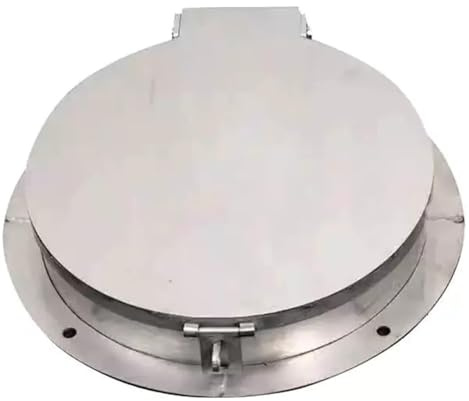Snaweo Couvercle De Regard De Fosse Septique Rond en Acier Inoxydable, Trappe D'inspection Métallique, Couvercle Et Cadre De Regard pour Terrasse Et Jardin Extérieur.(20cm/8in)