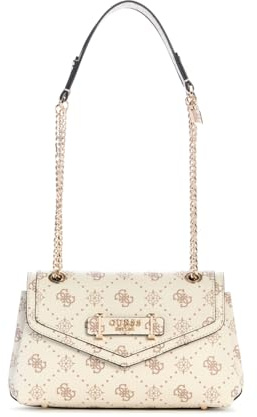 GUESS borsa a tracolla Silia Convertible Xbody Flap Bag Vanilla Logo avorio