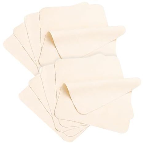 FSSTUD 10 Pcs 7.8 x 7.8 Inch Small Art Chamois Cloths - Beige - Classic - Cleaning Cloths for Pottery, Glass, Cars & More