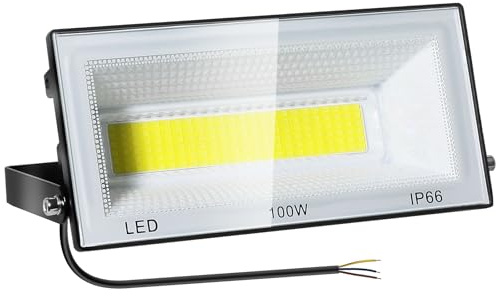 CREATESTAR 100W Focos LED Exterior 10000lm Proyector LED Floodlight Impermeable IP66 6500K Blanco Frío Luz de Seguridad Reflector LEDS para Jardín Patio Garaje Cartelera