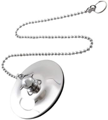 HIAKDOFT Tapón de Desagüe de Acero Inoxidable con Cadena Accesorio para Lavabo y Bañera Diseño Sellante y Antidesbordamiento para Baño y Cocina