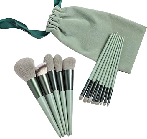 Pongnas Kit Pennelli Trucco 13 Pezzi con Borsa Viaggio per Cipria, Fard, Correttore, Ombretto e Sopracciglio