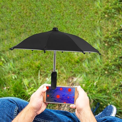 2 Pieces Mobile Phone Umbrella Shade, Cell Phone Umbrella Clip, Adjustable Sun Shade Cover For Phones, Glare Blocking Cellphone Accessories, Universal Fit For All Smartphones