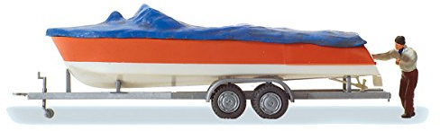 Preiser 33255 Motorboat Loading on Trailer Scene Figure Set