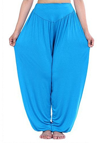 Hoerev Super Soft Spandex Byxor Modal Harem Yoga Pilates，Blå，M
