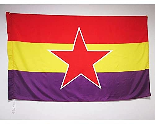 AZ FLAG Drapeau Espagnol Républicain Armée populaire 150x90 cm Fourreau | Usage intérieur et extérieur Drapeau décoratif coutures doubles et bords renforcés avec fourreau pour mât polyester 100D