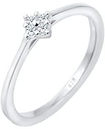 Diamore dam solitärring 925 sterlingsilver diamant 0,08 ct e silver, 54 (17.2), colore: Weiß, cod. 0607380416_54