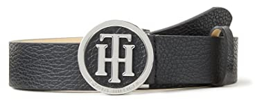 Tommy Hilfiger TH ROUND BUCKLE BELT 3.0 Gürtel Damen, Schwarz (Black), 100