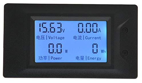 Medidor de energía digital, 30A DC Multifunción Voltaje digital Medidor de energía de corriente actual con pantalla LCD, Voltímetro multímetro Amperímetro con rango de medición 6.5-100V