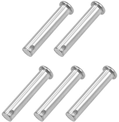 sourcing map Pasadores de Horquilla de Un Solo Orificio 10x50mm, 5Pcs Pasador de Bisagra de Cabeza Plana de Acero Inoxidable 304
