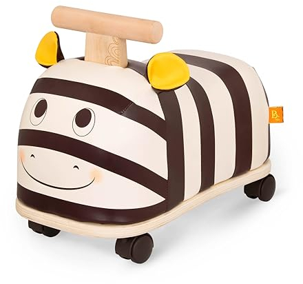 B. toys - Zippity Zebra - Rutscherfahrzeug Zebra - Auffahrbares Spielzeug für Kleinkinder, Kinder - Weicher Sitz - Holzspielzeug - 18 Monate +