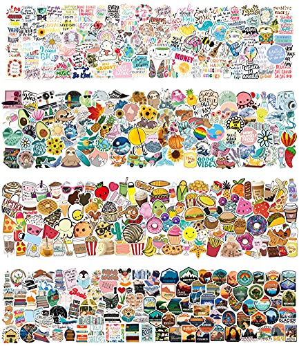 Amitorfo 400 Stück Gemischte Aufkleber Sticker Set für Laptop Skateboard Fahrrad Motorrad Koffer Wasserflasche Pad Sticker Vintage Vinyl Wasserdichte Aesthetic Aufkleber Junge Mädchen Erwachsene