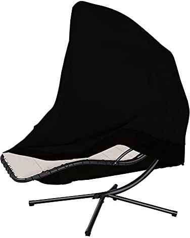 Abdeckung Hängeliege Abdeckung für Schwingliege Abdeckhauben für Sonnenliege H200, L194, B100 cm Wasserdichtes 420D Oxford-Gewebe Schwarz