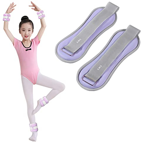 Aoligei Gewichtsmanschetten, Knöchelgewicht Fuß 2 x 0.3KG/0.5KG Verstellbare, Haltbare Armbänder mit Handgelenkgewicht, für Bewegung, Gehen, Joggen(Size:single0.3KG,Color:Violett)