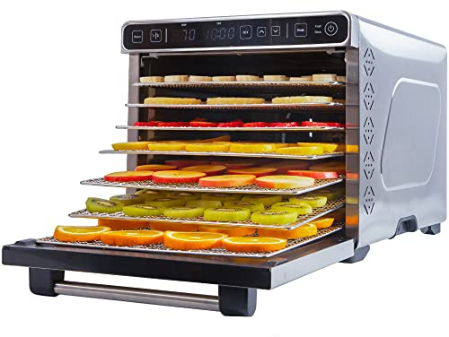 Vita5 Deshydrateur Alimentaire avec 7 Plateaux en Inox - Déshydrateur Electrique avec Minuterie 24h et Température 35-75 °C - Deshydrateur Viande, Fruits, Légumes - 650W Déshydrateur Alimentaire Inox