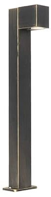 Qazqa - Industrial Standing Outdoor Pole I Bollard I Post lamp Antique Gold 65 cm IP44 - Baleno Garden- - Industrial - Suitable for LED GU10 | 1 Light - Aluminium Bollard Light - Suitable for