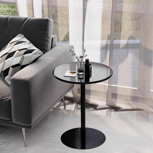 Runder Beistelltisch, Kleiner Akzenttisch, Nachttisch, Couchtisch, Cocktail-Bartisch, Küchen-Esstisch, Konferenztisch, Kaffee-Besprechungstisch, Bistro-Pub, Schwarz (Size : 60x60x72cm)