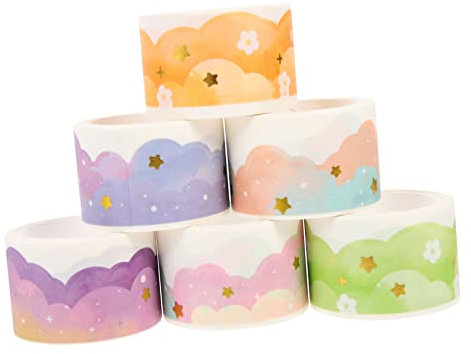 MAGICLULU 6rollen Papierklebebänder Washi-tapes Mit Einfachen Mustern Selbstklebende Dekorative Bänder Für Diy Scrapbooking Basteln Und Geschenkpapier